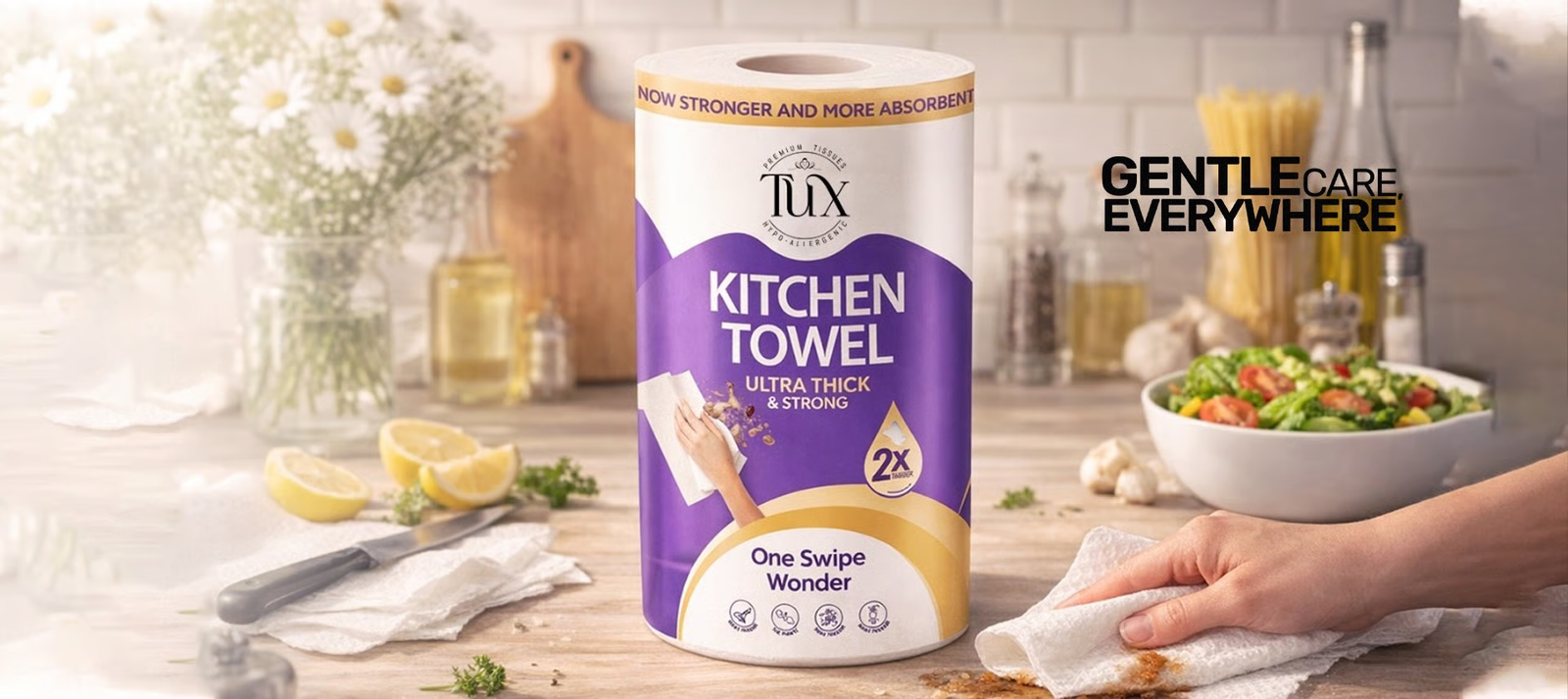 TUX kitchen towel approved campaign