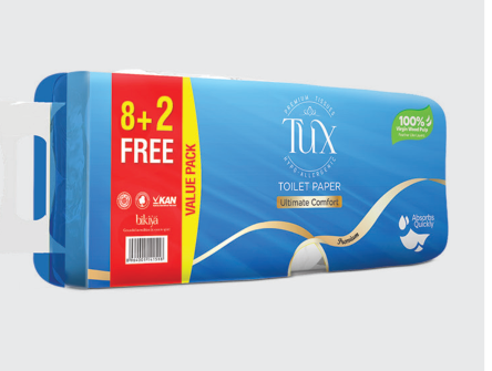 TUX Toilet Roll 8+2 product packaging